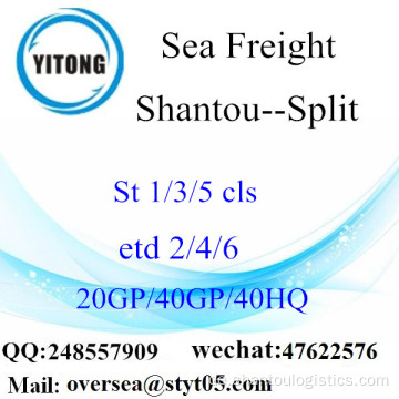 Shantou Port Sea Freight Versand zu Split